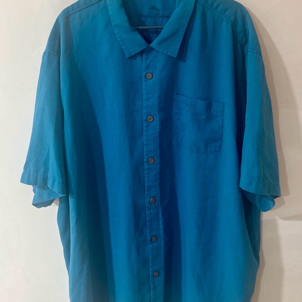 Tommy Bahama 1/4 Zip Blue Casual Button Down Shirt